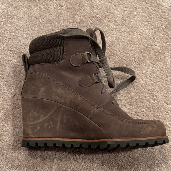 UGG Dark Brown Wedge Ankle Boots - Picture 6 of 7